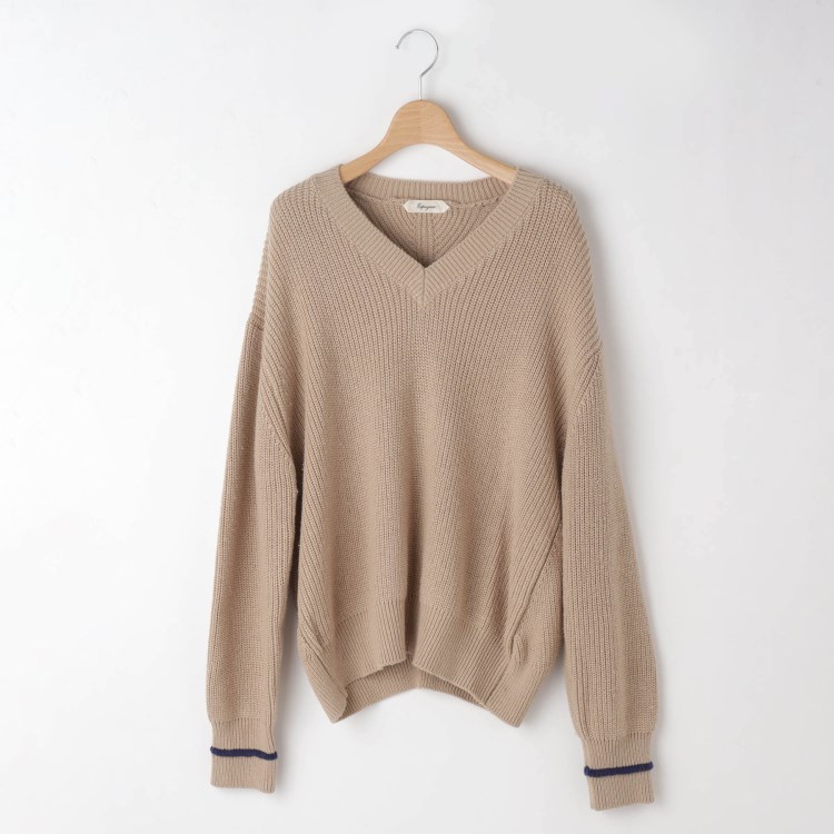 オフプライスストア(ウィメン)(OFF PRICE STORE(Women))のESPEYRAC Vネック袖口ラインニット ニット/セーター