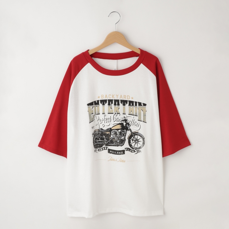 オフプライスストア(メンズ)(OFF PRICE STORE(Mens))のHALHAM（ハルハム） oversize raglan sleeve print T-shirt/オーバーサイズ ラグランスリーブ プリント Tシャツ/リンガー プリントTシャツ【SALE】 Ｔシャツ