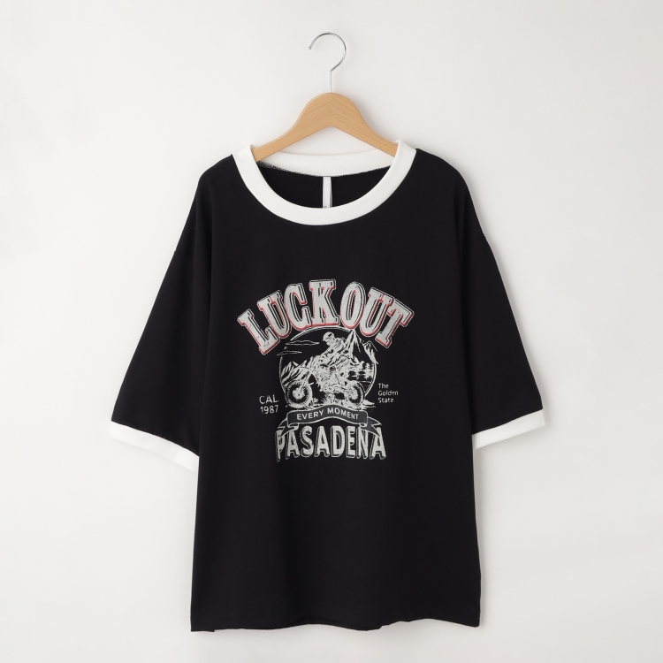 オフプライスストア(メンズ)(OFF PRICE STORE(Mens))のHALHAM　oversize raglan sleeve print T-shirt/オーバーサイズ ラグランスリーブ プリント Tシャツ/リンガー プリントTシャツ【SALE】 Ｔシャツ