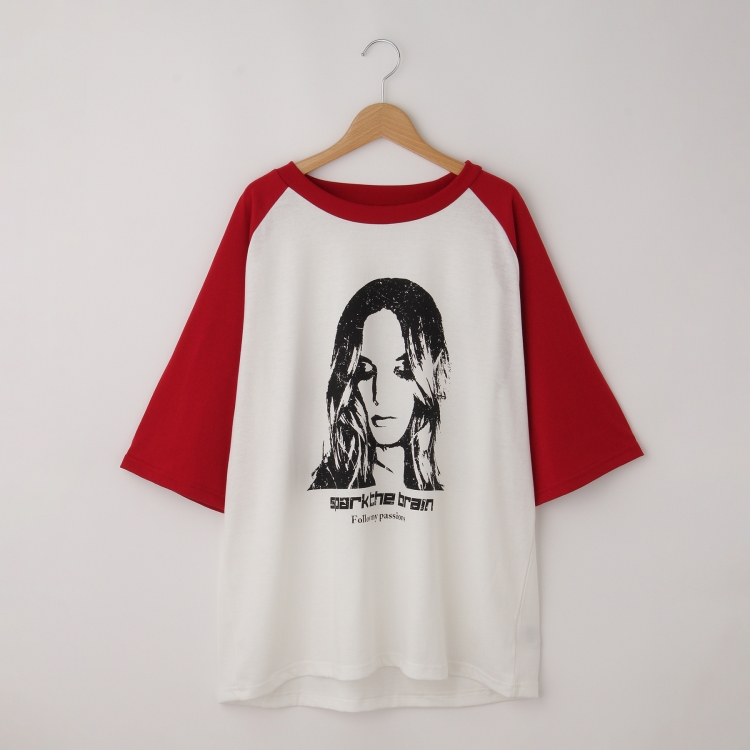 オフプライスストア(メンズ)(OFF PRICE STORE(Mens))のHALHAM　oversize raglan sleeve print  T-shirt/オーバーサイズ ラグランスリーブ プリント Tシャツ/リンガー プリントTシャツ Ｔシャツ