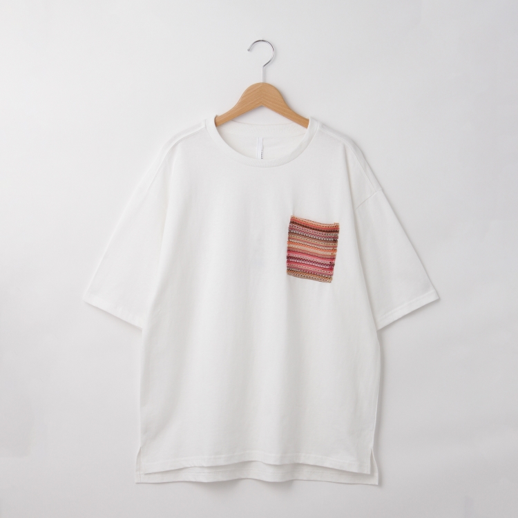 オフプライスストア(メンズ)(OFF PRICE STORE(Mens))のHALHAM（ハルハム） 編みポケットTシャツ【SALE/オーバーサイズ/カジュアル/カットソー/デイリー/ユニセックス/ルーズシルエット】 Ｔシャツ