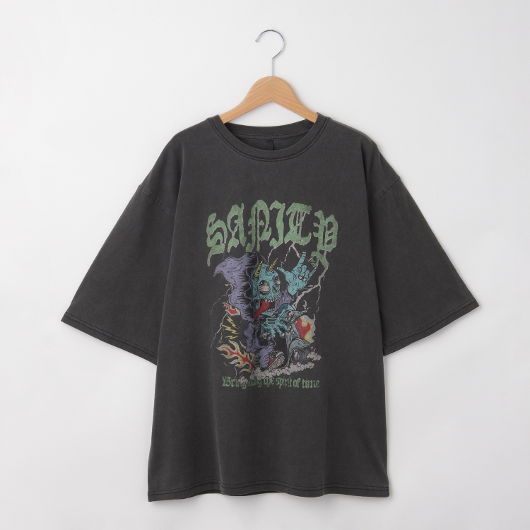 オフプライスストア(メンズ)(OFF PRICE STORE(Mens))のHALHAM（ハルハム） USED風プリントTシャツ（骸骨） Ｔシャツ