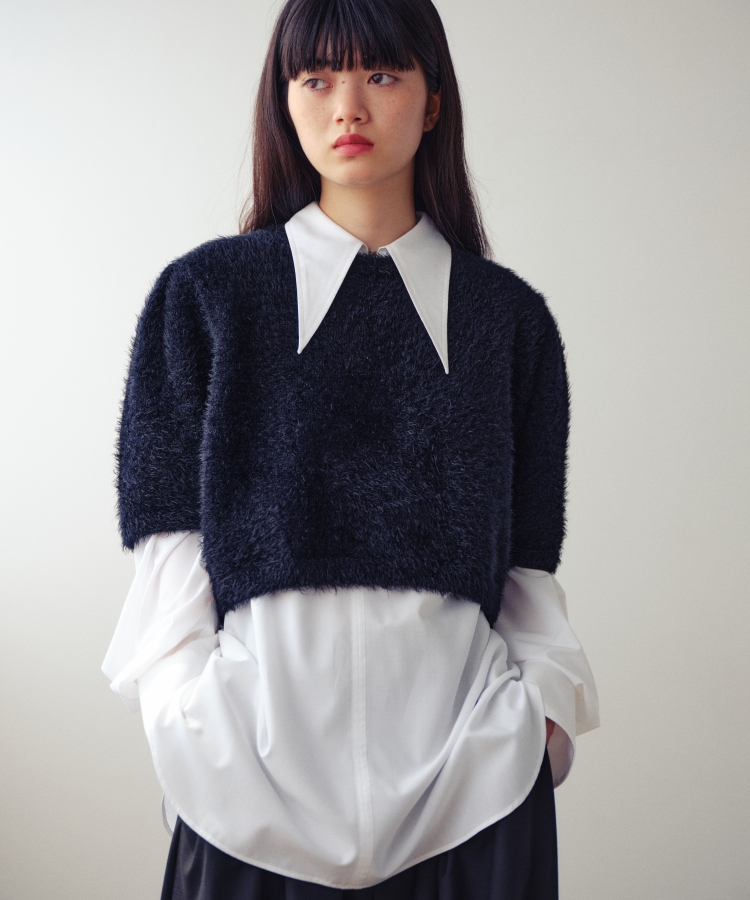 コードエー(CODE A)のCODE A ｜ long point collar oversized shirt7