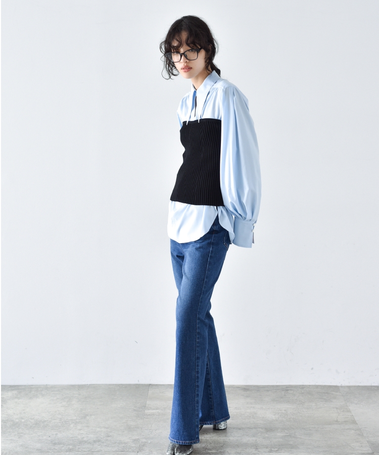 コードエー(CODE A)のCODE A ｜ long point collar oversized shirt14