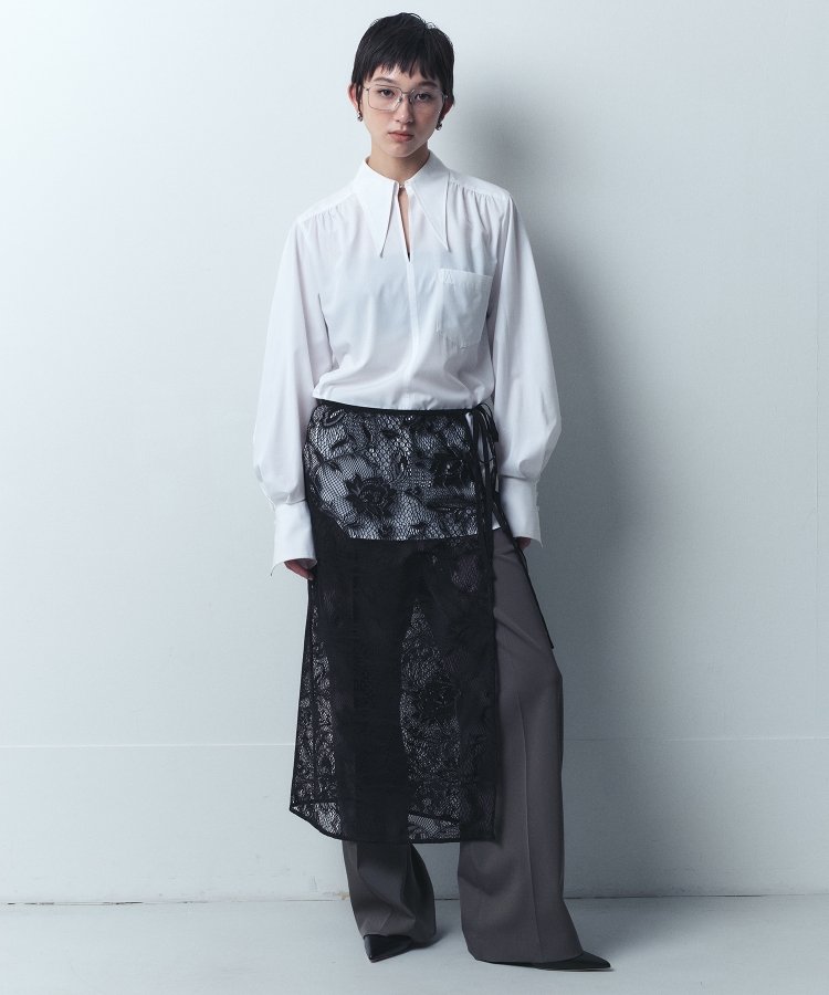 コードエー(CODE A)のCODE A ｜ long point collar oversized shirt3