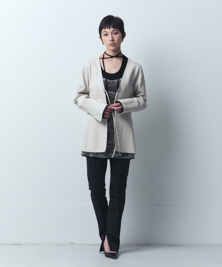 コードエー(CODE A)のCODE A｜front ribbon leather jacket11