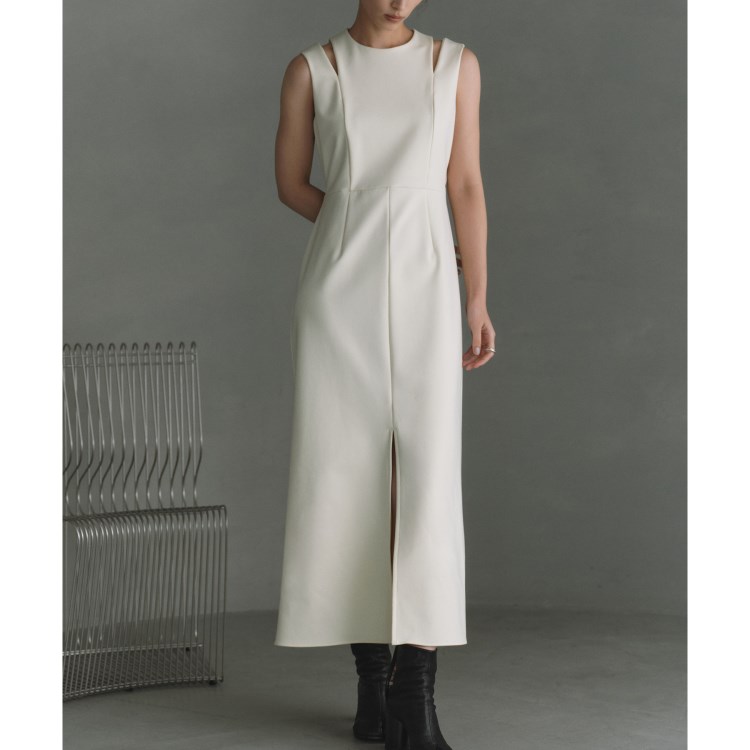 コードエー(CODE A)のCODE A｜slit jersey dress マキシ・ロングワンピース