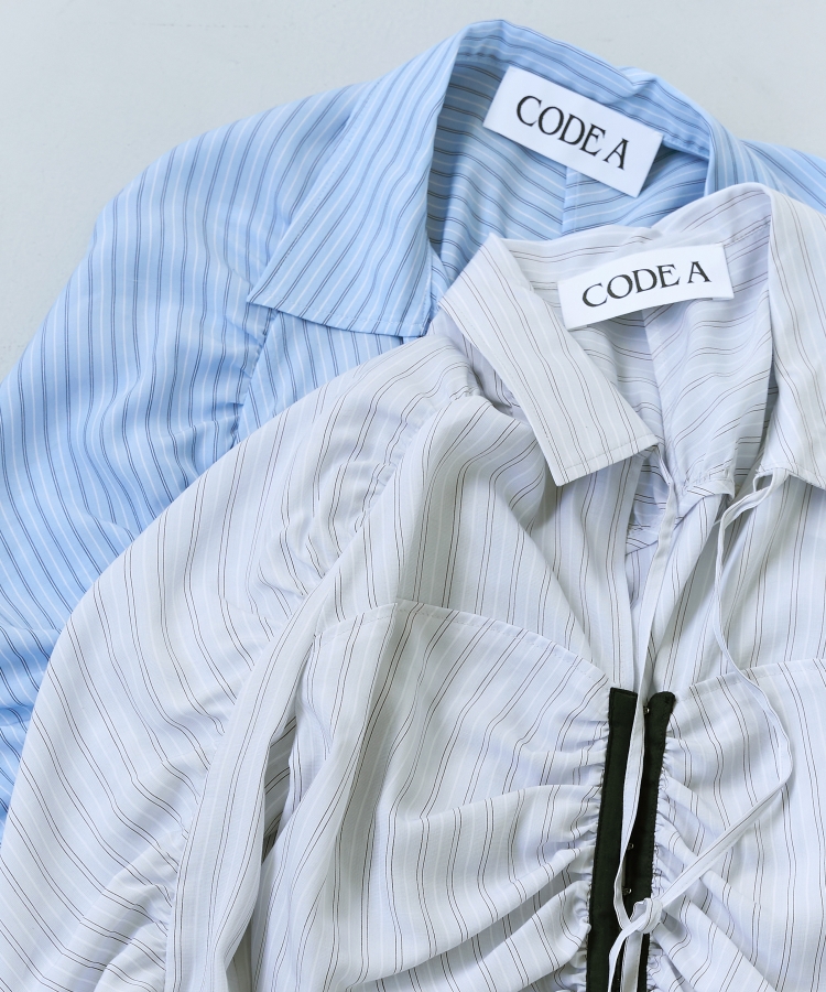 コードエー(CODE A)のCODE A｜Lyocell stripe blouse10