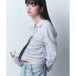 コードエー(CODE A)のCODE A｜Lyocell stripe blouse4