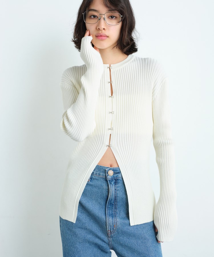 コードエー(CODE A)のCODE A｜fronthook knit cardigan9