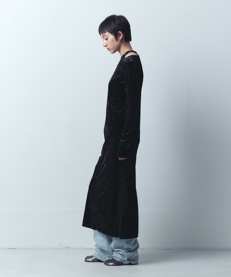 コードエー(CODE A)のCODE A｜neck point velour dress2