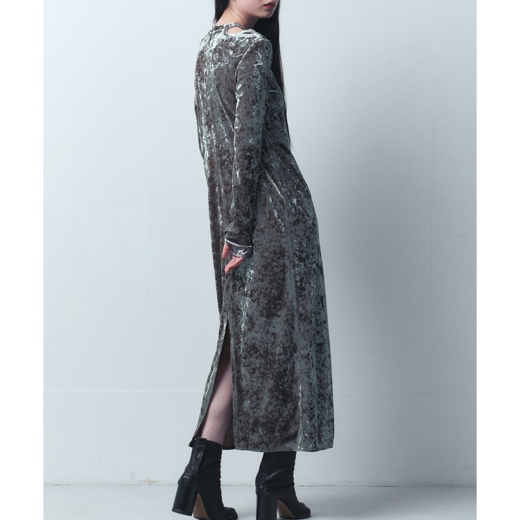 コードエー(CODE A)のCODE A｜neck point velour dress マキシ・ロングワンピース