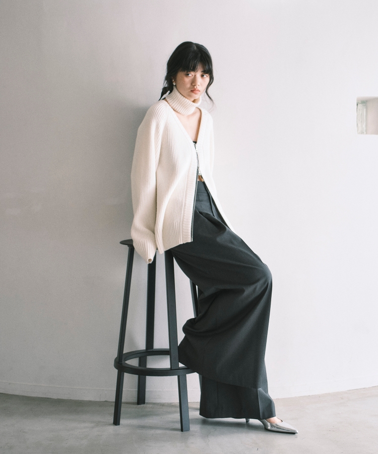 コードエー(CODE A)のCODE A｜pleated wide leg trousers2