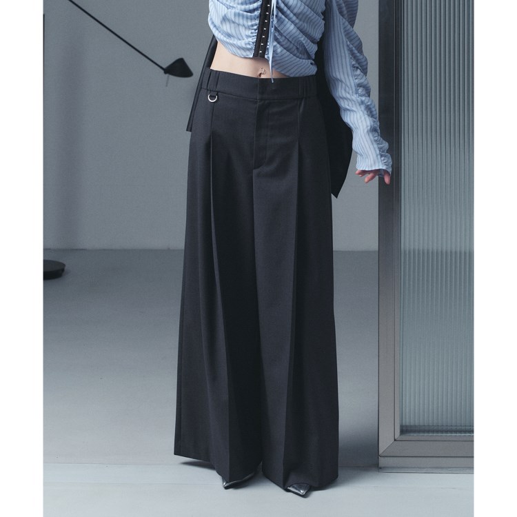 コードエー(CODE A)のCODE A｜pleated wide leg trousers フルレングスパンツ