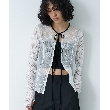 コードエー(CODE A)のCODE A｜tulle lace ribbon blouse ホワイト(001)