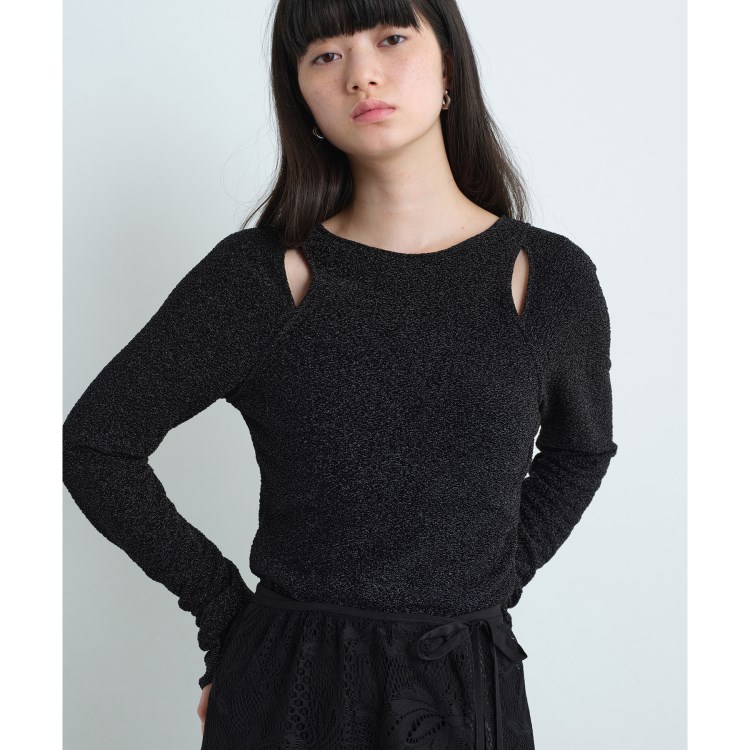 コードエー(CODE A)のCODE A｜cut－out lame top カットソー