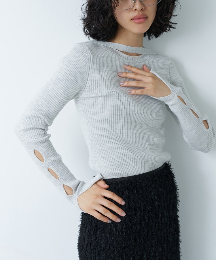 コードエー(CODE A)のCODE A｜melange knit cutting pullover11