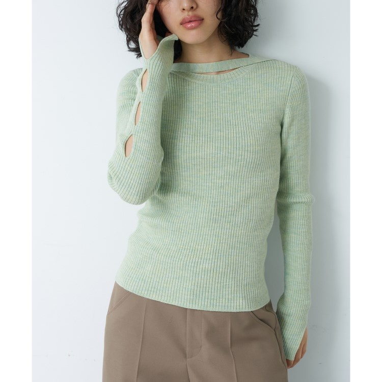 コードエー(CODE A)のCODE A｜melange knit cutting pullover ニット/セーター