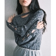 コードエー(CODE A)のCODE A｜melange knit cutting pullover ブラック(019)