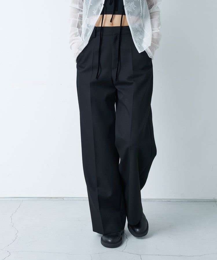 コードエー(CODE A)のCODE A ｜ high waist trousers ブラック(019)