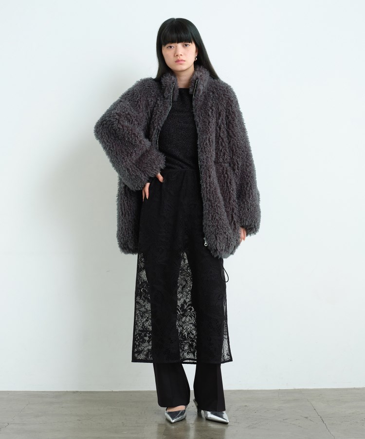 コードエー(CODE A)のCODE A｜w needle faux fur coat4