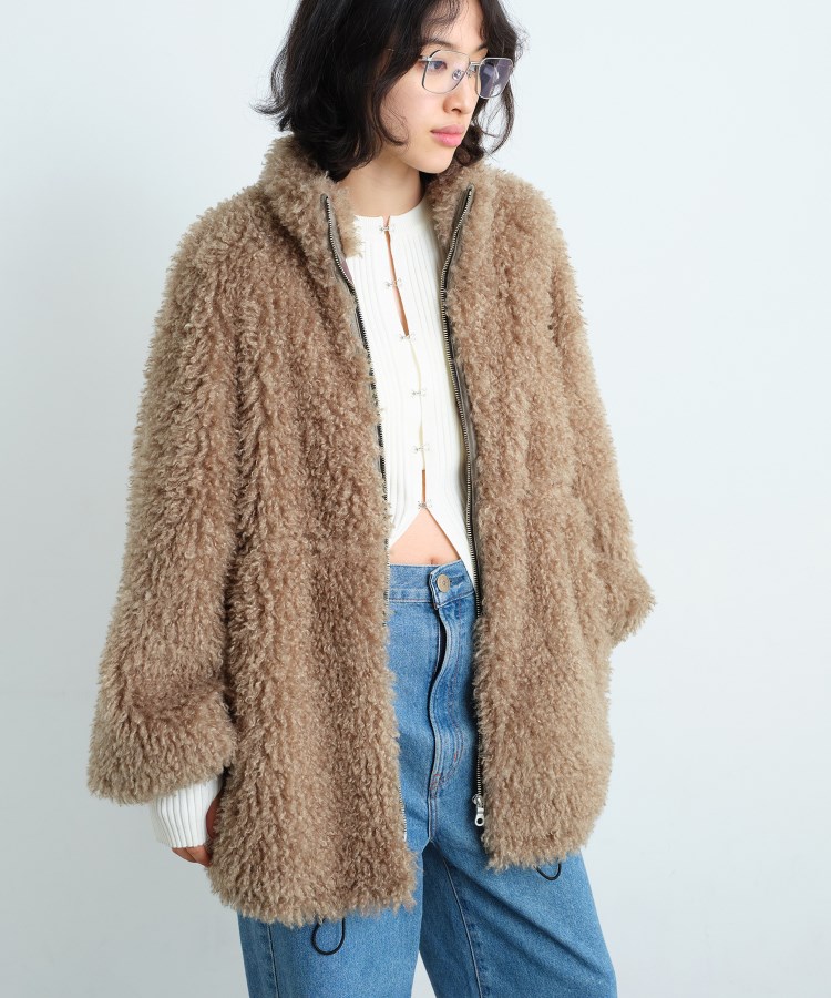 コードエー(CODE A)のCODE A｜w needle faux fur coat11