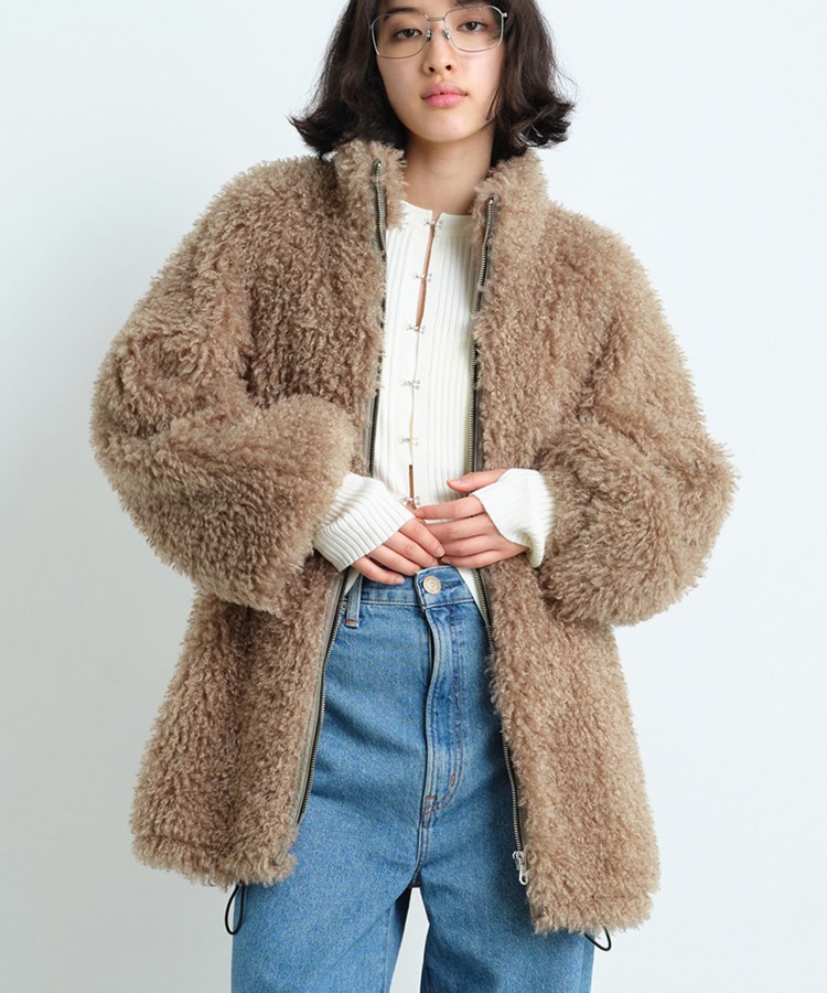 コードエー(CODE A)のCODE A｜w needle faux fur coat トープ(054)