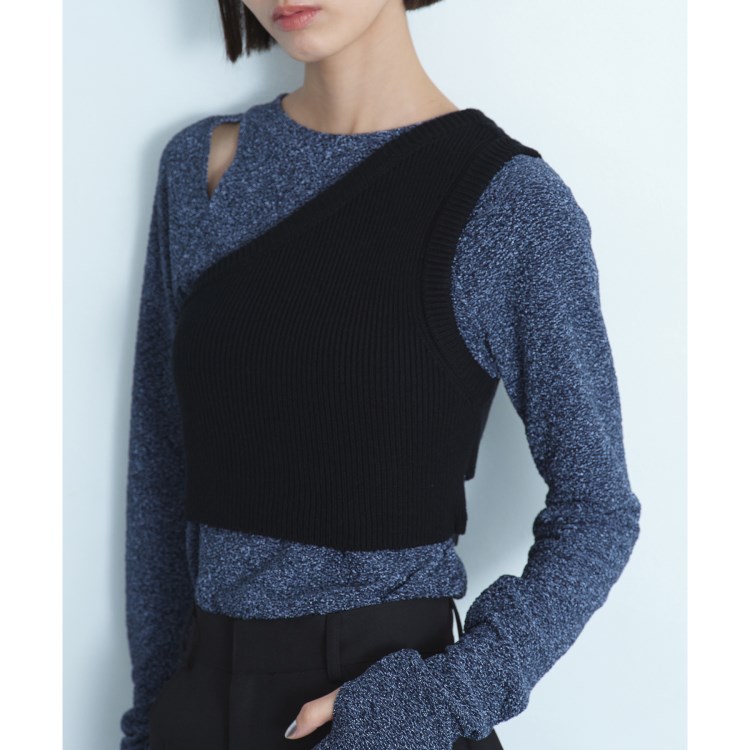 コードエー(CODE A)のCODE A｜asymmetry knit vest ニット/セーター