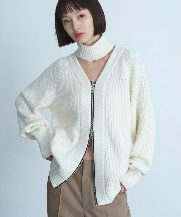 コードエー(CODE A)のCODE A｜2way zip cardigan カーディガン/ボレロ