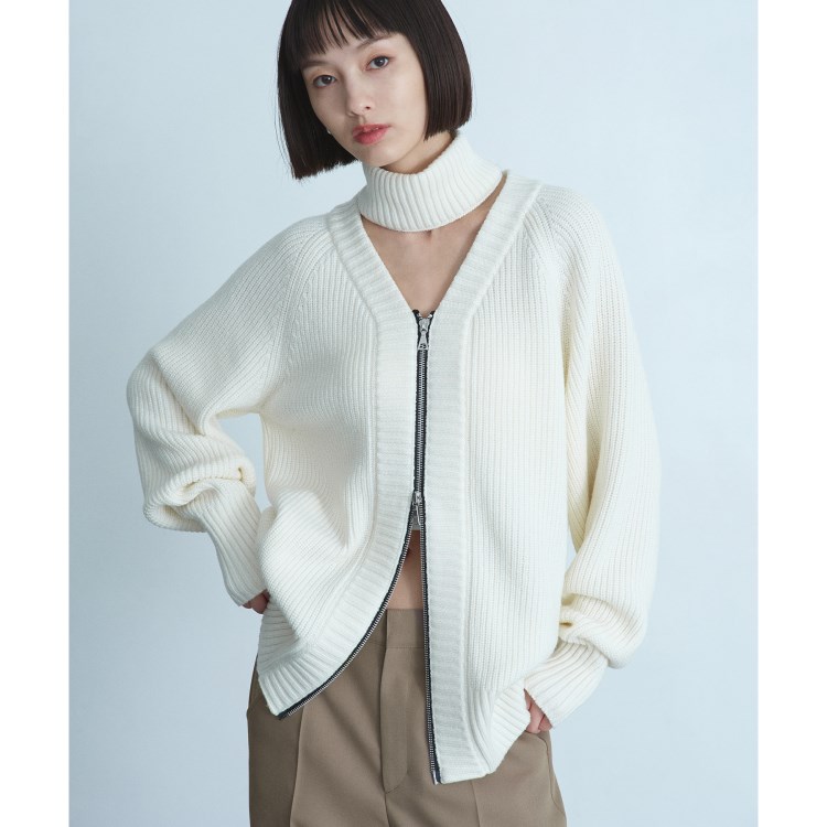 コードエー(CODE A)のCODE A｜2way zip cardigan カーディガン/ボレロ