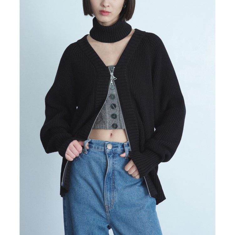 コードエー(CODE A)のCODE A｜2way zip cardigan カーディガン/ボレロ