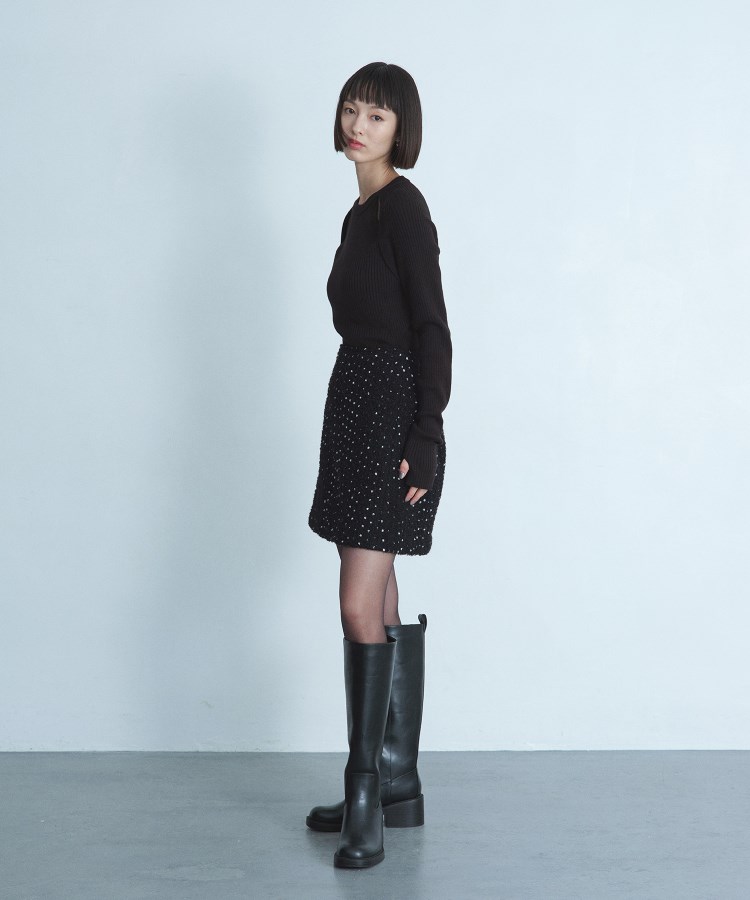 コードエー(CODE A)のCODE A｜dot tweed mini skirt2