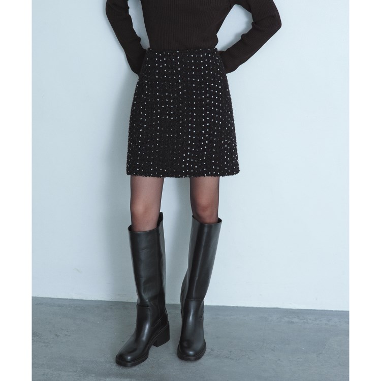 コードエー(CODE A)のCODE A｜dot tweed mini skirt ミニスカート