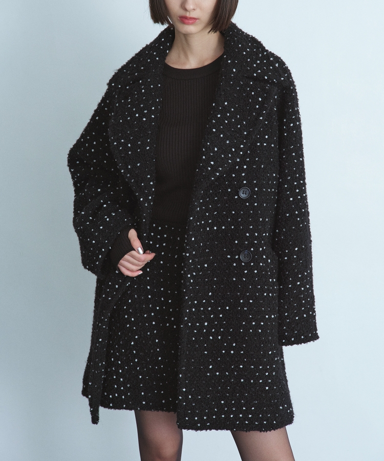 コードエー(CODE A)のCODE A｜dot tweed coat チェスターコート