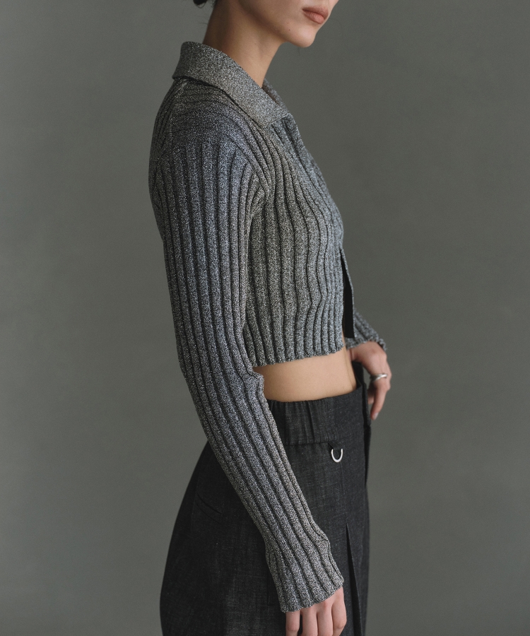 コードエー(CODE A)のCODE A｜lame knit cardigan2