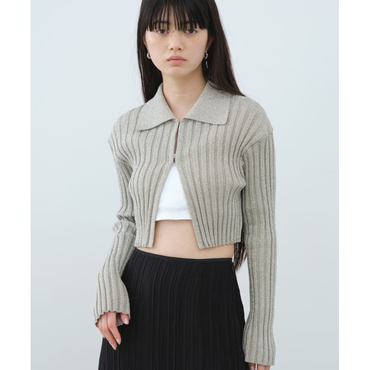 コードエー(CODE A)のCODE A｜lame knit cardigan カーディガン/ボレロ