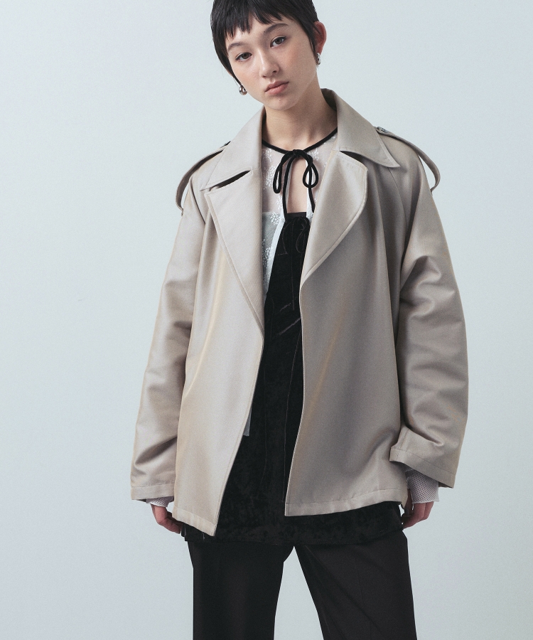 コードエー(CODE A)のCODE A|oversized short trench coat ベージュ(052)