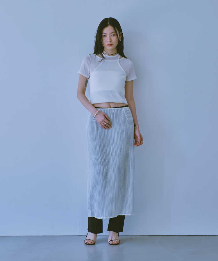 コードエー(CODE A)のCODE A｜sheer pleats skirt24