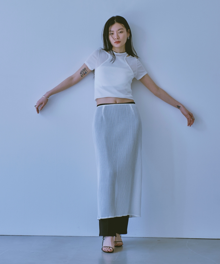 コードエー(CODE A)のCODE A｜sheer pleats skirt26