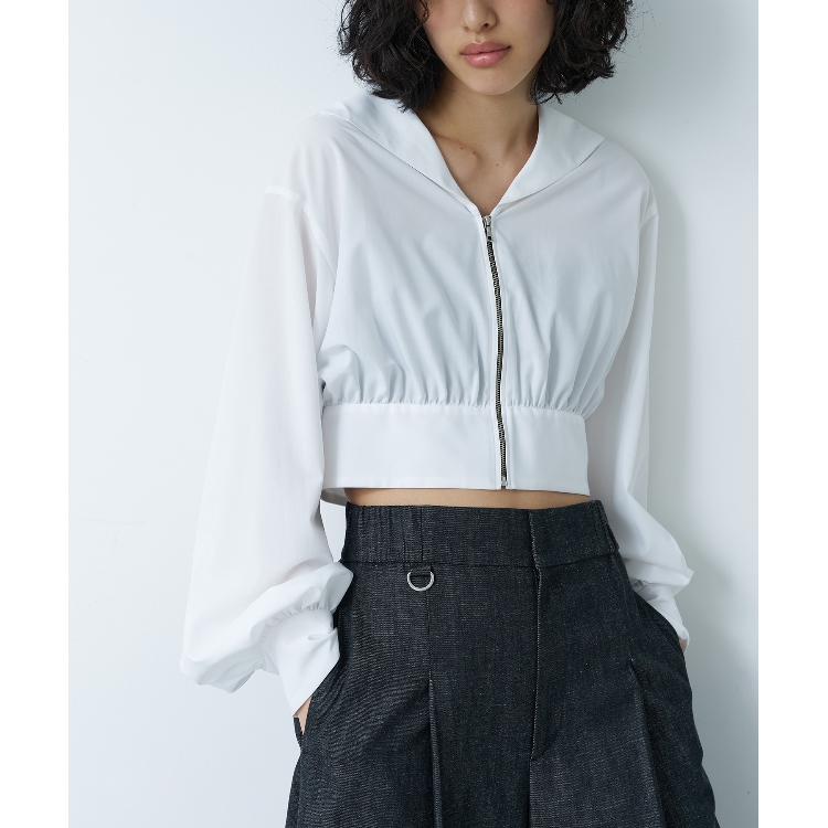 コードエー(CODE A)のCODE A｜front zip short blouse シャツ・ブラウス