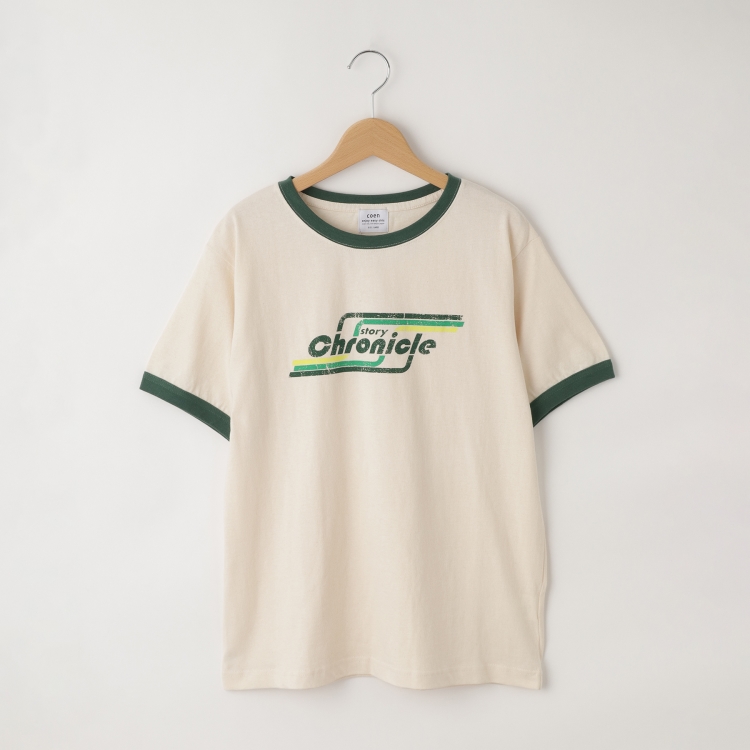 オフプライスストア(ウィメン)(OFF PRICE STORE(Women))のcoen(コーエン)　ヴィンテージライクロゴプリントリンガーTシャツ　【洗える/SALE】 Ｔシャツ