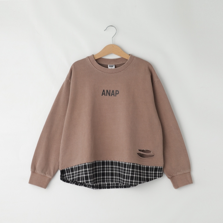 オフプライスストア(キッズ)(OFF PRICE STORE(Kids))のANAP KIDS（アナップキッズ） 裾切り替えダメージプルオーバー カットソー