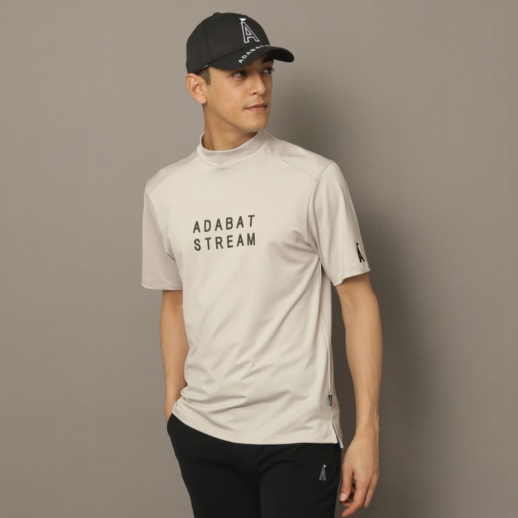 アダバット ストリーム（メンズ）(ADABAT STREAM(Mens))の【STREAM】 フロントロゴプリント 半袖モックネックプルオーバー カットソー