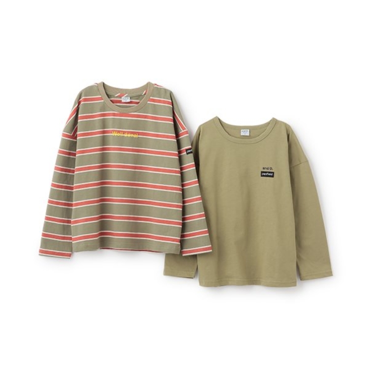 アンドディープティマイン(and D.petit main)の【Penfield】KidsマルチボーダーsetT Ｔシャツ