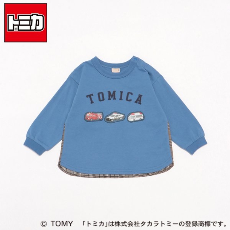 プティマイン(petit main)の【TOMICA】後布帛長袖Tシャツ Ｔシャツ