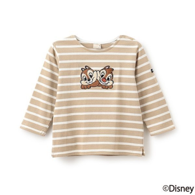 プティマイン(petit main)の【Disney】アップリケボーダー長袖T Ｔシャツ