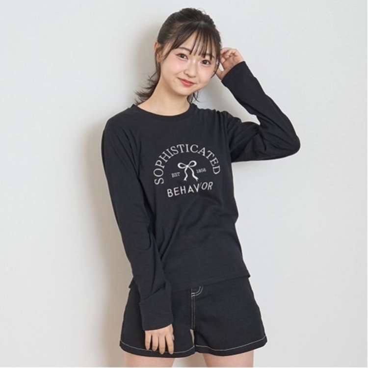 ラブトキシック・エル ティー エックス シー(Lovetoxic LTXC)のリボン刺しゅう長袖Tシャツ Ｔシャツ