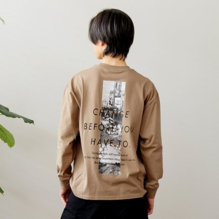 グラソス(GLAZOS)のスリースクエアバックフォト長袖Tシャツ Ｔシャツ