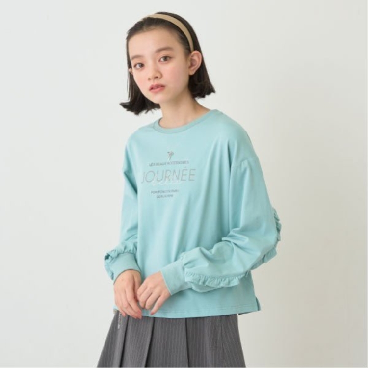 ポンポネットジュニア(pom ponette junior)のフリルネックレスロンTEE Ｔシャツ