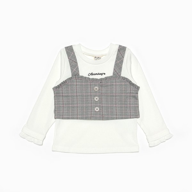 ピューピルハウス(Pupil House)のチェックビスチェドッキングT Ｔシャツ